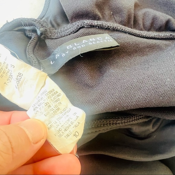 La Blanca Black Wrap Ties Bow in Front One Piece Swimsuit Women Size: 10 - Picture 7 of 7